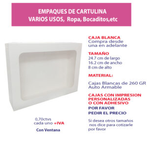 2.78 Caja 24.7*16.2*8 blanca con ventana