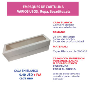 3.81 Caja 25*5*5 blanca con ventana
