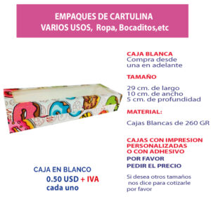 3.90 Caja 29*10*5 impresión genérica con ventana