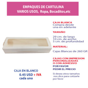 3.79 Caja 29*10*5 blanca con ventana