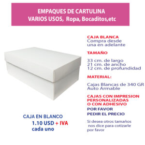 3.67 Caja 33*21*12 blanca para zapatos
