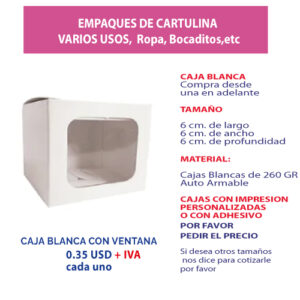 3.54 Caja 6*6*6 blanca con ventana