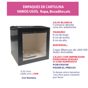 2.97 Caja 8*8*8 negra con ventana