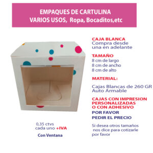 2.95 Caja 8*8*8 impresión genérica con ventana