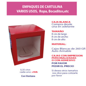 2.96 Caja 8*8*8 roja con ventana