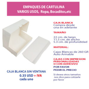 3.65 Caja 22*11.5*5.3 blanca sin ventana