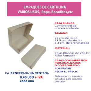 3.66 Caja 22*11.5*5.3 encerada sin ventana