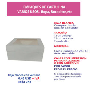 3.26 Caja 12*12*7 blanca con ventana