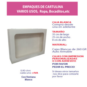 2.56 Caja 35*25*8 blanca con ventan