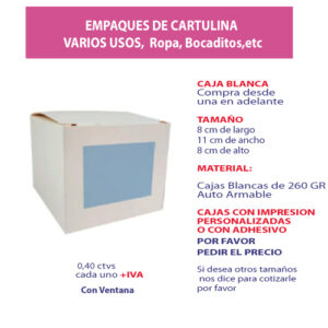 2.90 Caja 8*11*8 blanca con ventana