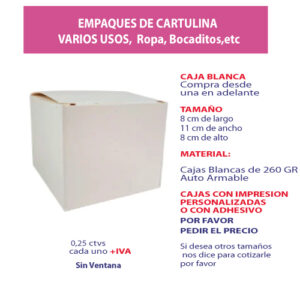 2.91 Caja 8*11*8 blanca sin ventana