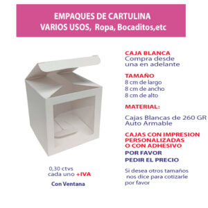 2.93 Caja 8*8*8 blanca con ventana