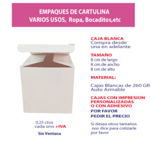 2.94 Caja 8*8*8 blanca sin ventana