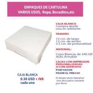 4.69 Caja 12*12*3.5 blanca sin ventana