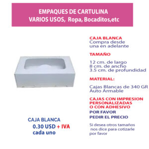 4.80 Caja 12*8*3.5 blanca con ventana