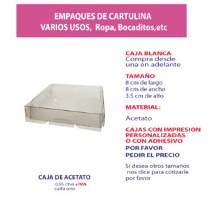 4.79 Caja 8*8*3.5 plateada con ventana