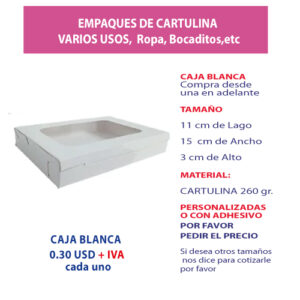 5.19 Caja 11*15*3 blanca con ventana