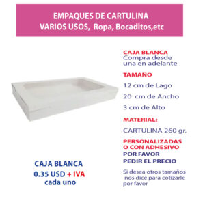 5.17 Caja 12*20*3 blanca con ventana