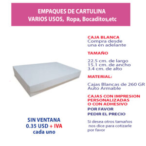5.07 Caja 22.5*15.1*3.4 blanca sin ventana