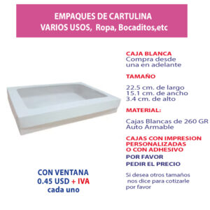 5.08 Caja 22.5*15.1*3.4 blanca con ventana