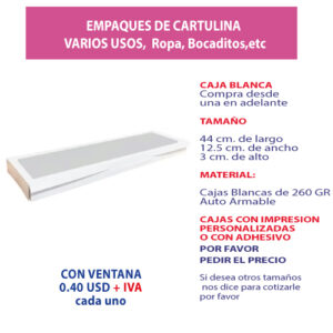5.14 Caja 44*12.5*3 blanca con ventana