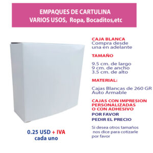 5.00 Caja 9.5*9*3.5 blanca sin ventana