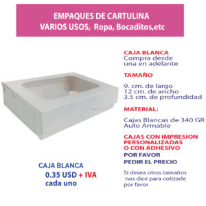 5.01 Caja 9*12*3.5 blanca con ventana