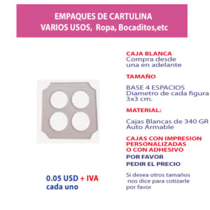 4.95 Base para bombones para 4 espacios